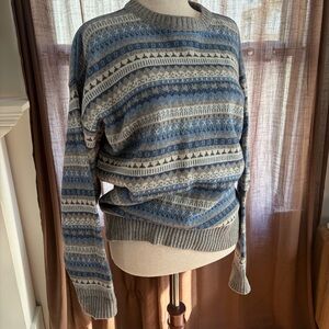 Vintage Wool Blend Fair Isle Patterned Forum Italy Sportswear Sweater